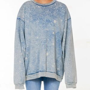 Drifter Yameyo Bleach Splash Sweatshirt size Medium in Blue